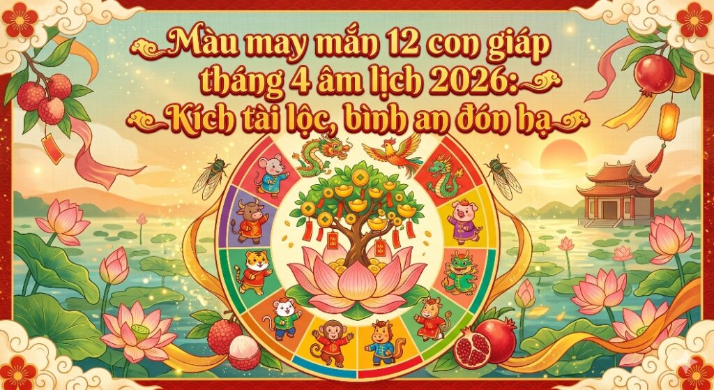 Màu may mắn 12 con giáp tháng 4 âm lịch 2026: Kích tài lộc, bình an đón hạ