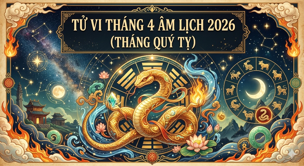  Tử vi 12 con giáp tháng 4 Âm lịch 2026 (Tháng Quý Tỵ)